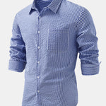 Seersucker Striped Button Up Shirt