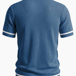 Contrast Trim Open Knit Shirt