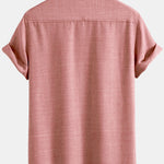 Textured Button Up Shirt With Two Pockets