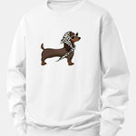 Headscarf Dachshund Print Relax Fit Sweatshirt