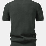 Waffle Textured Knitted Henley Shirt
