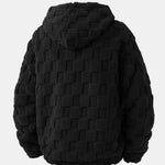 Relax Fit Checkerboard Kangaroo Pocket Teddy Hoodie & Jogger Pants