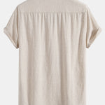 Half Open Collar Linen Shirt