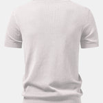 Textured Crochet Knitted Polo Shirt