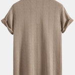Rhombus Geometric Texture Knit Polo Shirt