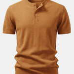 Short Sleeve Knit Henley Shirt