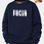 Focus Print Teddy Fleece Lined Sweatshirt