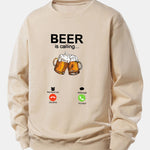 Beer Is Calling Print Relax Fit Sweatshirt