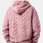 Geometric Jacquard Teddy Hoodie