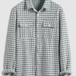 Men's Houndstooth Texture Plaid Casual Long Sleeve Shirt