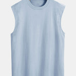 3 Pieces Relax Fit Cotton Drop Shoulder Sleeveless T-Shirts