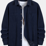 Long Sleeve Corduroy Pocket Button Up Shirt