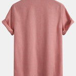 Contrast Pocket Stand Collar Shirt