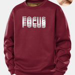Focus Print Teddy Fleece Lined Sweatshirt
