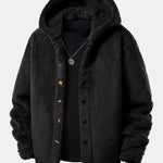 Teddy Fleece Button Up Hooded Coat