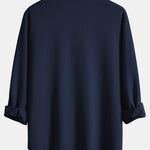 Long Sleeve Muscle Fit Ribbed Button Up Shirt