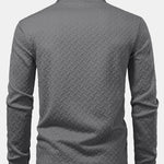 Long Sleeve Wave Jacquard Polo Shirt
