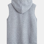 Sleeveless Waffle Zipper Hoodie