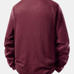 Long Sleeve Arc Hem Waffle Henley Shirt