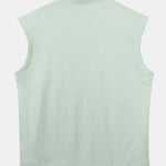 Relax Fit Solid Cotton Drop Shoulder Sleeveless T-Shirt
