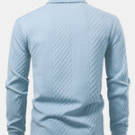 Long Sleeve Geometric Jacquard Polo Shirt