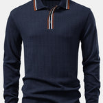 Long Sleeve Twist Jacquard Polo Shirt