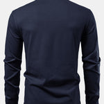 Long Sleeved Contrast Polo Shirt With Pocket