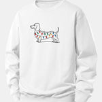 Colorful Light Strip Dog Print Relax Fit Sweatshirt