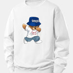 Bear With Hat Print Relax Fit Sweatshirt