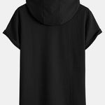 Kangaroo Pocket Ribbed Hooded T-Shirt
