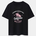California Palm Tree Print Drop Shoulder Oversize T-Shirt