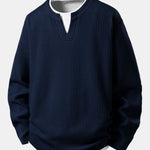 Relax Fit Waffle 2 In 1 Notched Collar T-Shirt