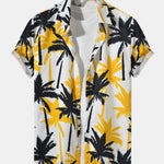 Palm Tree Print Button Up Shirt & Swim Shorts