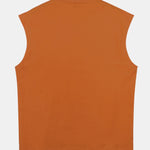 Relax Fit Solid Cotton Drop Shoulder Sleeveless T-Shirt