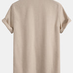 Contrast Pocket Stand Collar Shirt