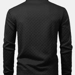 Long Sleeve Wave Jacquard Polo Shirt