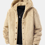 Teddy Fleece Button Up Hooded Coat