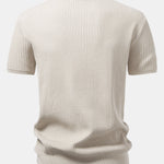 Ribbed Crew Neck Knit T-Shirt