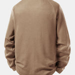 Long Sleeve Arc Hem Waffle Henley Shirt