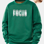 Focus Print Teddy Fleece Lined Sweatshirt