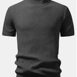 3 Pieces Ribbed Mock Neck Knit T-Shirt