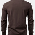 Solid Long Sleeve Cotton Polo Shirt