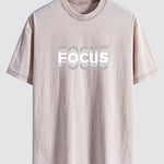 Focus Slogan Print Relax Fit Washed Distressed T-Shirt