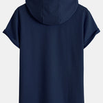 Kangaroo Pocket Ribbed Hooded T-Shirt & Straight Leg Ribbed Pants