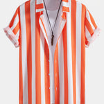 Stripe Print Button Up Shirt