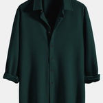 Long Sleeve Muscle Fit Ribbed Button Up Shirt