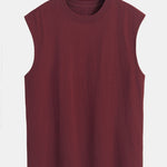 3 Pieces Relax Fit Cotton Drop Shoulder Sleeveless T-Shirts
