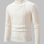 Men's Geometric Twist Slim Stand Collar Sweater