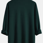 Long Sleeve Muscle Fit Ribbed Button Up Shirt