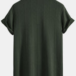 Rhombus Geometric Texture Knit Polo Shirt